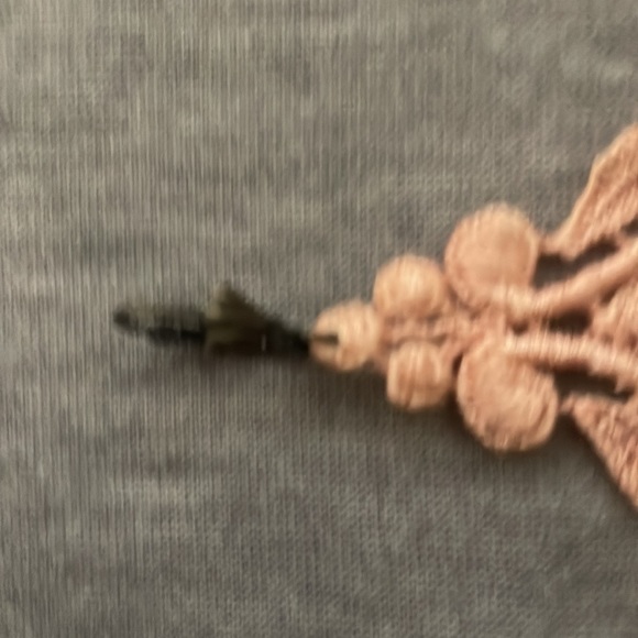 Never worn, detailed knit work earrings, beautiful soft pink and lightweight. - Picture 5 of 8